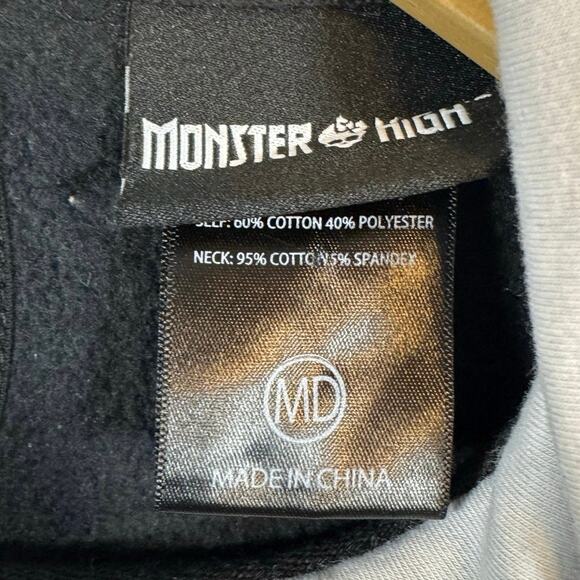 Hot Topic x Monster High Squad Collared Women’s Sweatshirt Medium Sold Out Black - Picture 5 of 9